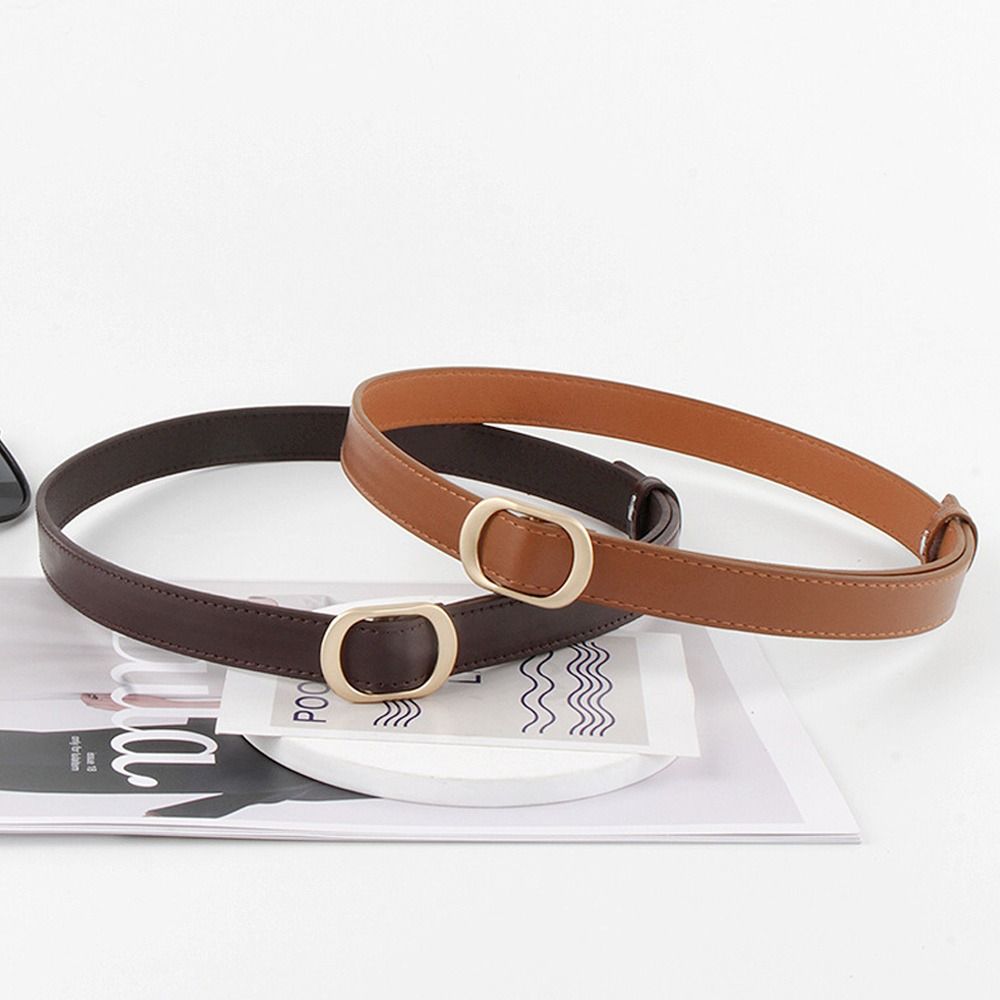 Versatile Leather Belt Casual Trouser Dress Belts Fashion Thin Waist Strap