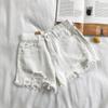 Women Fashion Denim Shorts Summer High Waist Ripped Loose Wide Leg Jean Short Pants