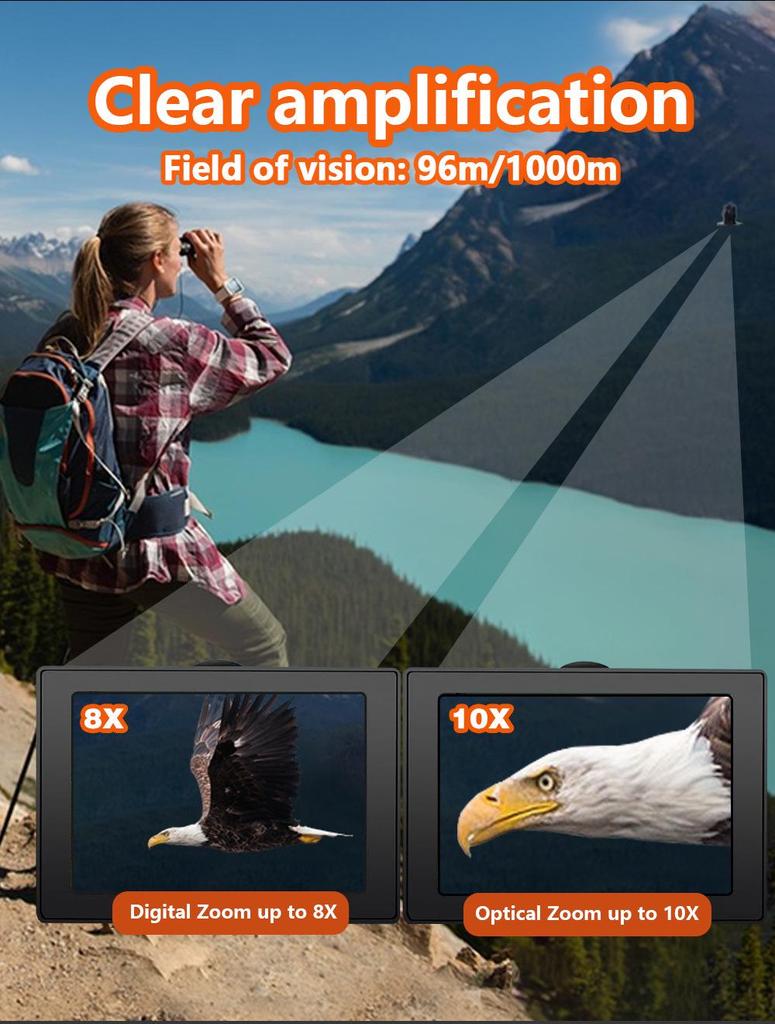 DT10 Starlight Night Vision Digital Binocular Telescope with High-Definition Recording & Photo Capabilities for Birdwatching and Outdoor Use