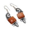 Red Sunstone Gemstone 925 Sterling Silver Gift Jewelry Earring 2.36"