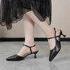 Fashion New Summer Sweet Black Beige Women's Sandals Fashion Pointed High Heels Women's Party Shoes Large Women's High Heels Sandals