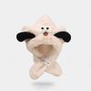 Dog Ears Cute Hooded Scarf Creative Plush Integrated Hat Hat Scarf Set  Winter