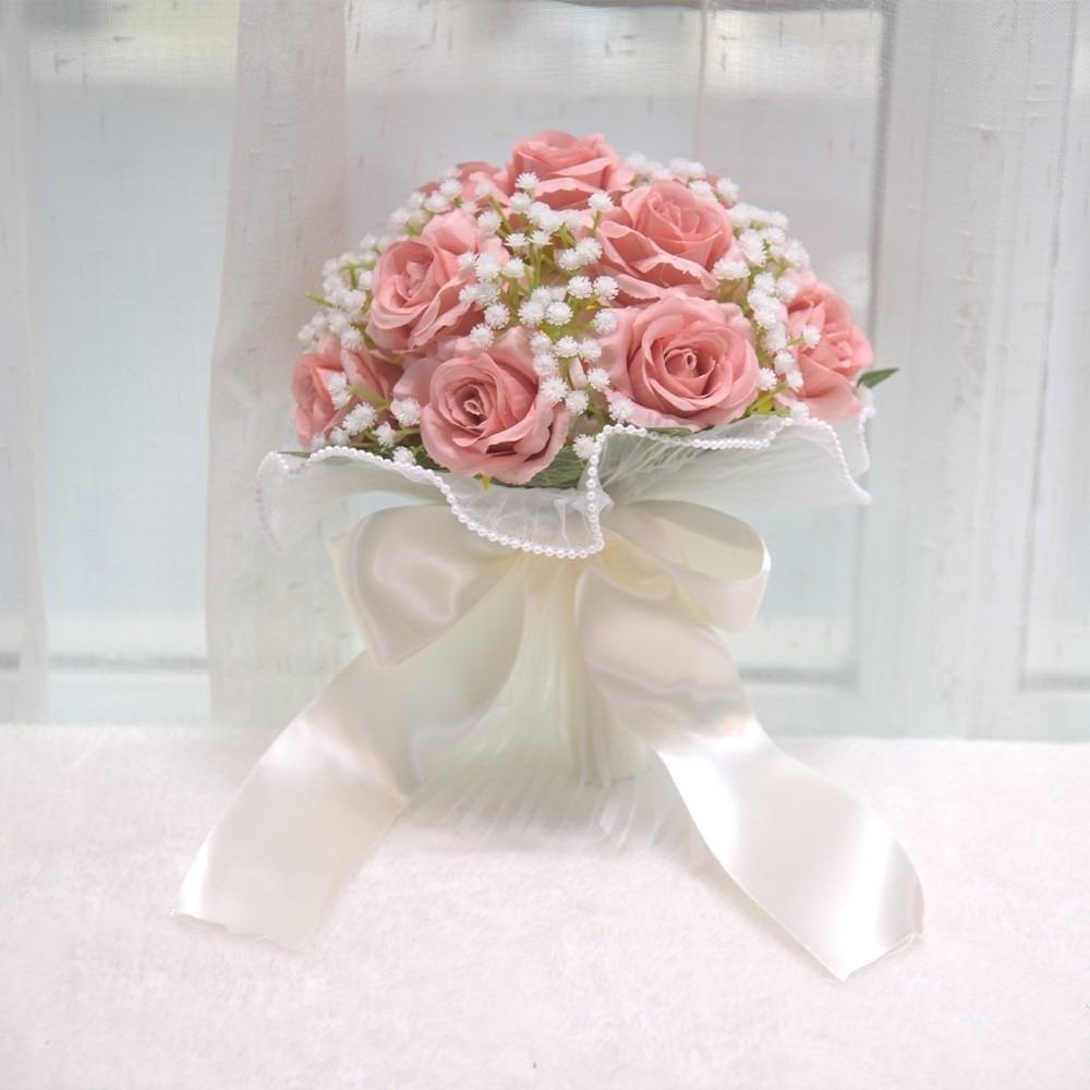 Exquisite Bridal Bouquet Baby's Breath White Rose Bouquet  Bride Accessories
