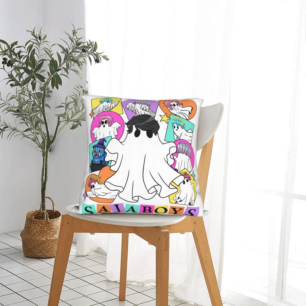 KPop Demon Hunters Halloween Saja Boys Pillowcase Printed Polyester Cushion Cover Decorative  Throw Pillow Case Cover Home
