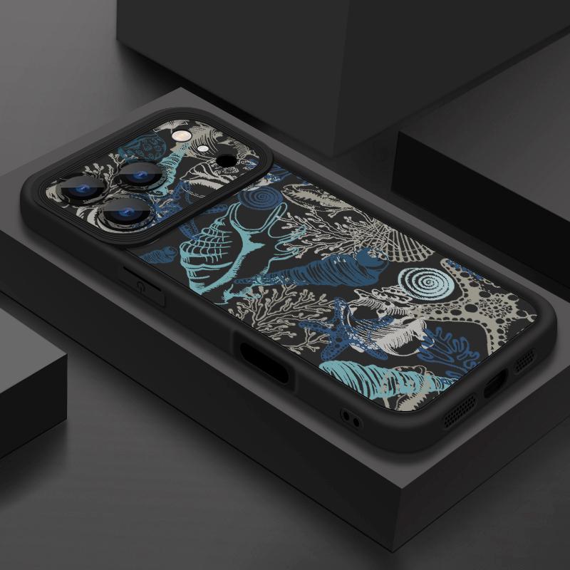 Модный Чехол в Морском Стиле с Рисунком Китов Для iPhone 17 Pro Max 17e 16e Ударопрочный Силиконовый Мягкий Бампер Чехол Для iPhone 16 15 14 13 Pro Max 11