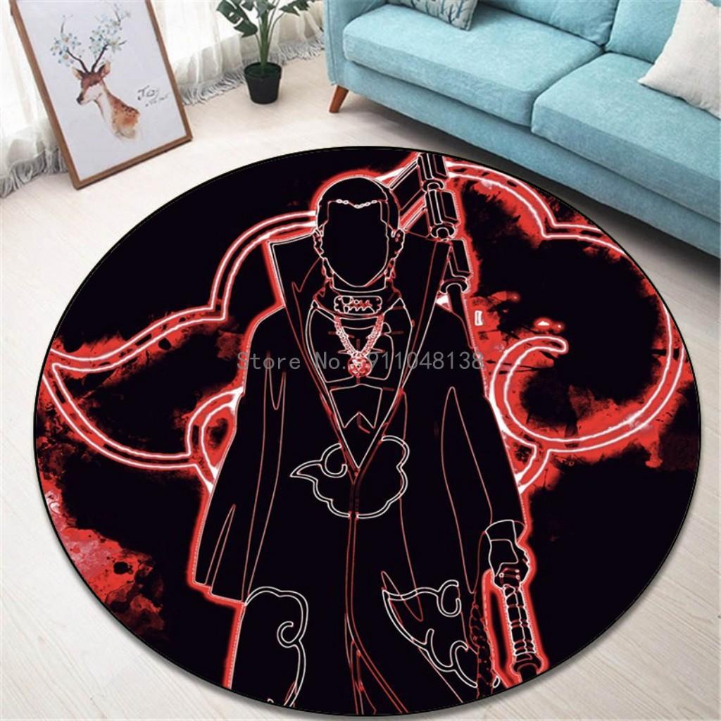 2026 Ninja Uzumaki Uchiha Naruto Round Floor Mat Non-slip Carpet Living Room Kitchen Bath Rug Home Decor Children Boys Birthday