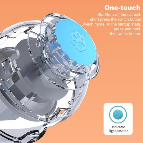 Игрушка для домашних животных Мяч Интерактивная охотничья активная подвижная игрушка для кошек Гибкая Вращающаяся Вибрационная Устойчивая к укусам Технология интеллектуальных датчиков Катящийся мяч