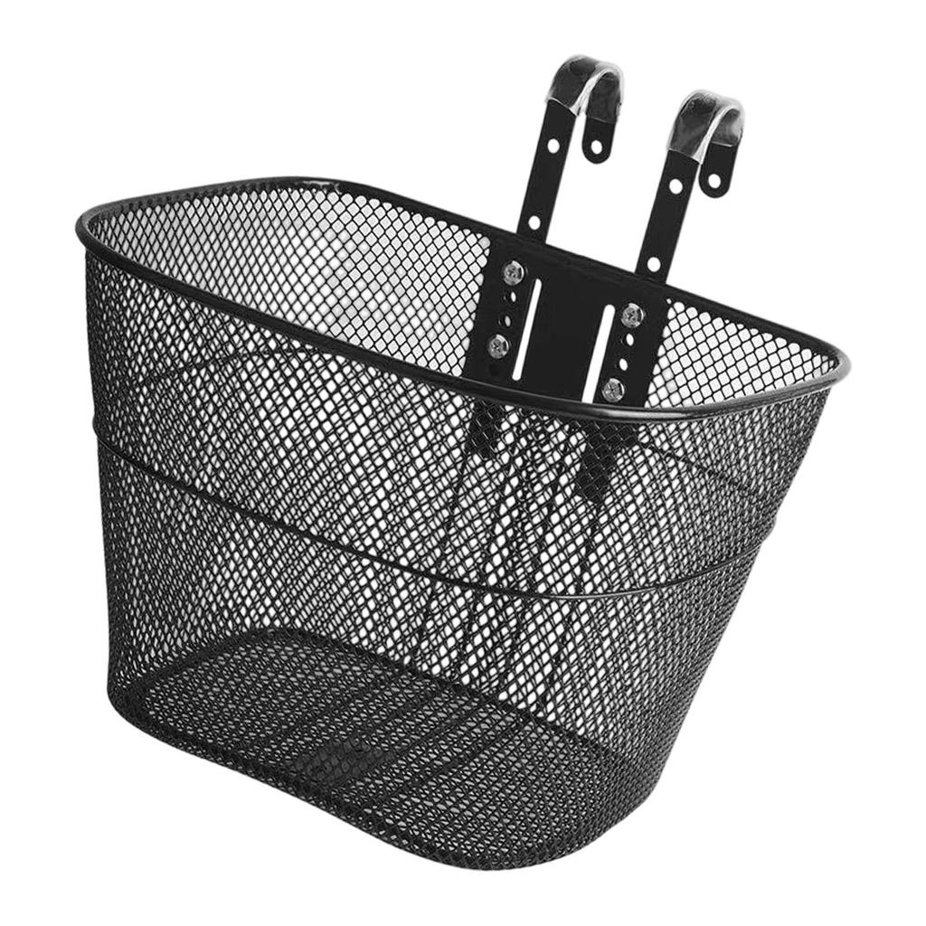 Detachable Front Bike Basket,Metal Wire Basket,with Hooks Adjustable Fitting for Outdoor