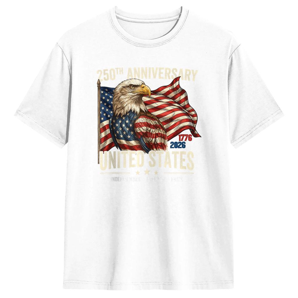 Unisex 250 Years American 250th Anniversary Us Usa Flag 4th Of July T Shirts Cotton Clothing Funny Short Sleeve Tees Party Tshirts