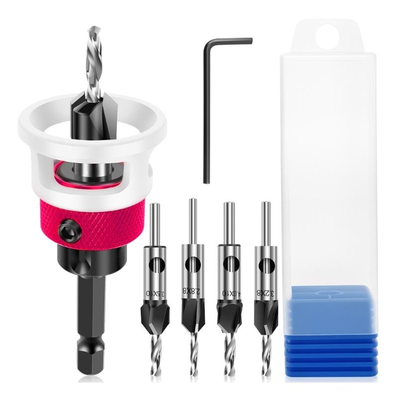 Зенковочные сверла с ограничителем глубины, шестигранный хвостовик, отверстиерез, деревообработка, алюминий, инструмент для ограничения сверления, снятие фаски