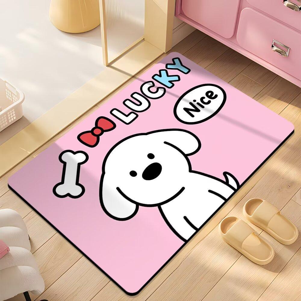 Floor Mat Bathroom Absorbent Mat Cartoon Cute Dopamine Non-slip Mat Household Dirt-resistant Foot Mat Diatom Mud Floor Mat