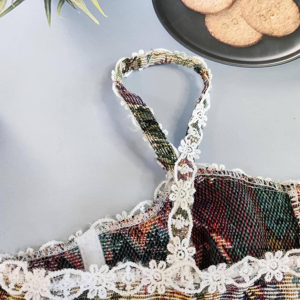 Женский французский ретро кружевной боди-корсет на завязках