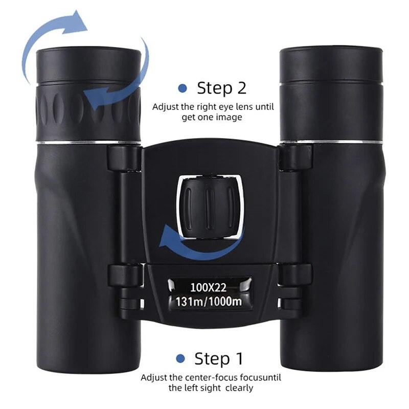 100x22 HD Мощный бинокль для улицы, 3000 м, складная оптика FMC, высокий уровень освещенности, ночное видение для охоты на открытом воздухе