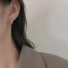 PONYKISS  Серьги-кольца из стерлингового серебра с прямоугольным цирконом и круглым цирконом для женщин, модные, легкая роскошь, аксессуары