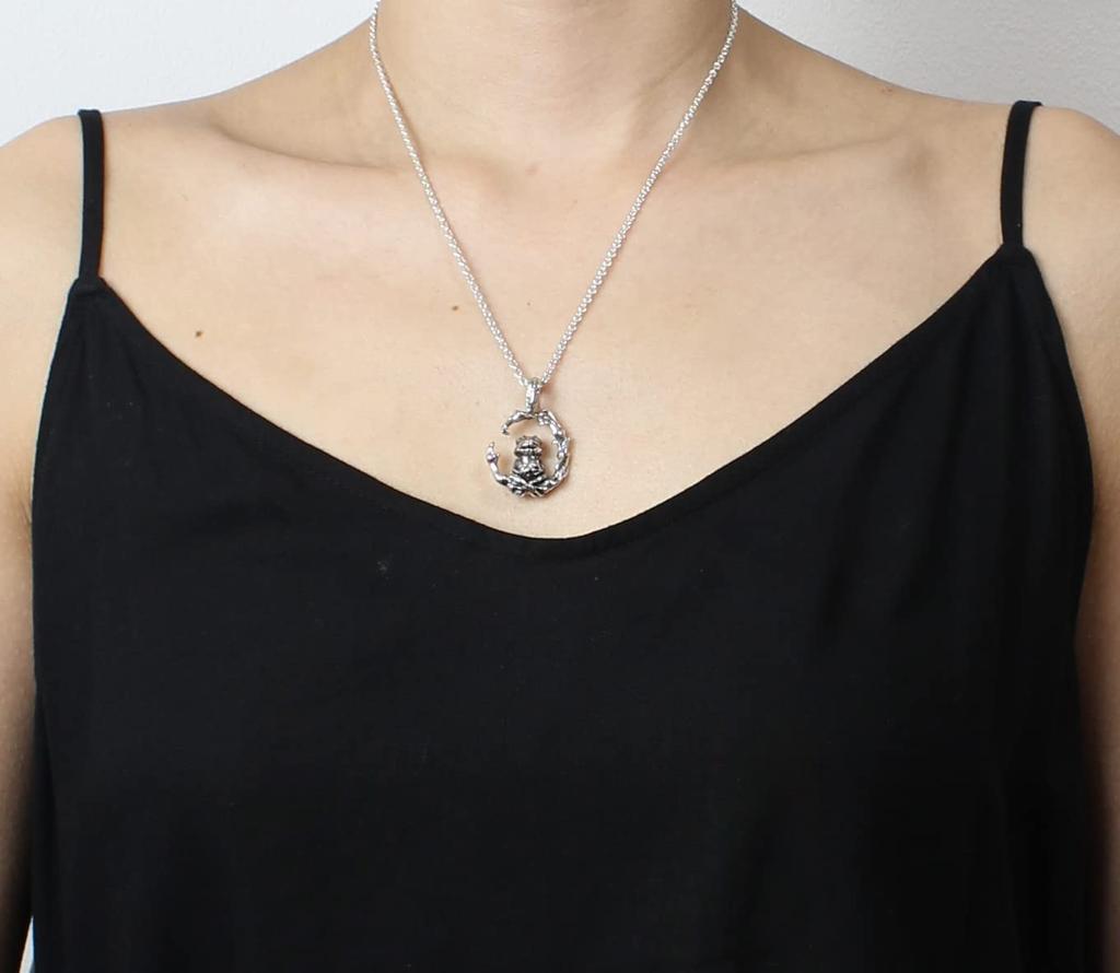 Лягушка лягушка кулон верхняя ручка верхняя ручка головка серебряный аксессуар амулет