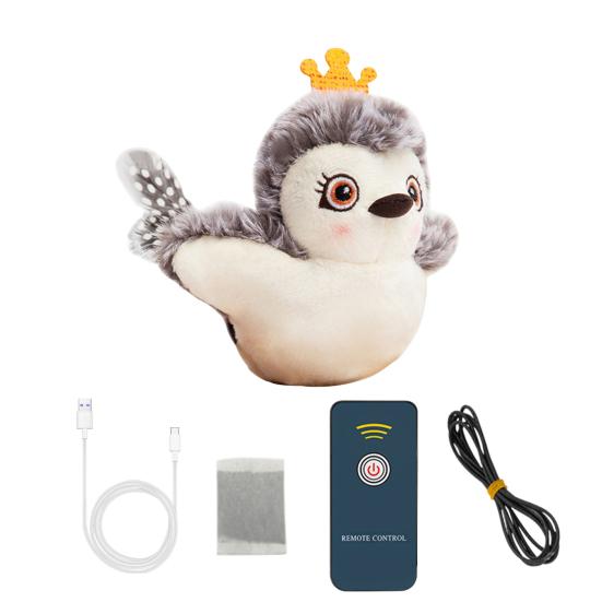 Yousheng Игрушка-кошка с машущими крыльями, перезаряжаемая через USB, интерактивная, плюшевая, летучая мышь, сова, курица, пищащая, с кошачьей мятой, чирикающие животные, электрическая
