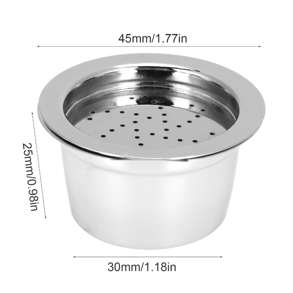 With Spoon Brush Refillable Coffee Filter 304 Stainless Steel Coffee Capsule Cup Cafe Use