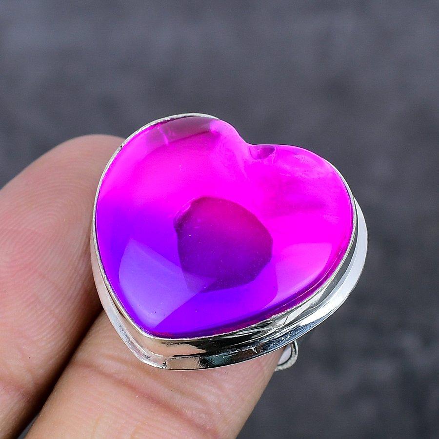 Кольцо из серебра 925 пробы с двухцветным турмалином, размер 7