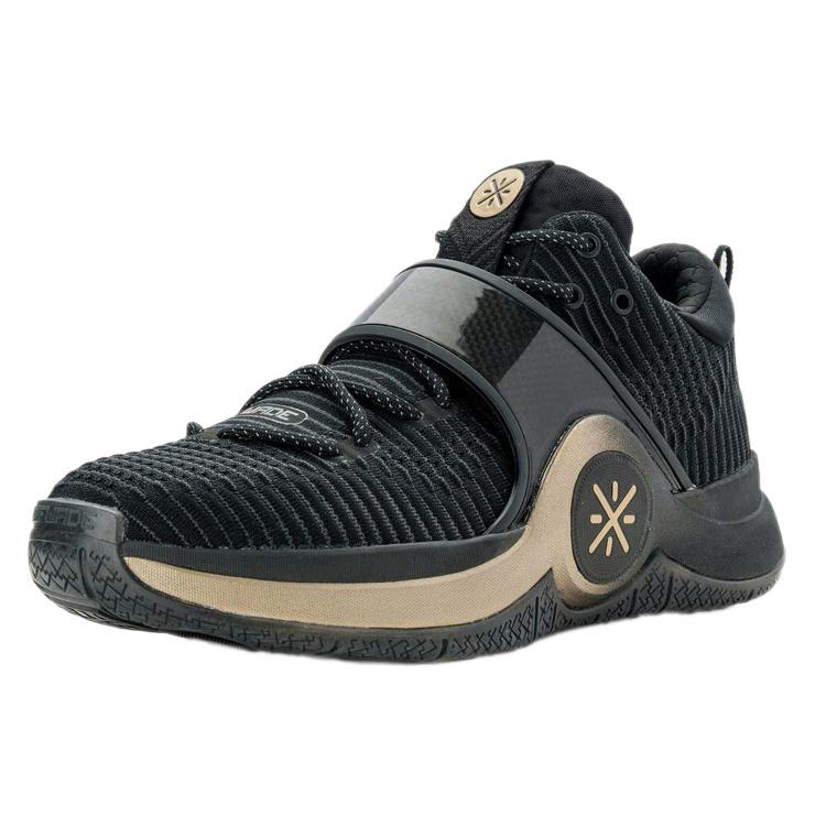 Li Ning WOW 6 Низкие Баскетбольные Кроссовки Мужские Черно-Золотые ABAM089-74, Устойчивые к Скольжению и Износу