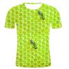 New Short Sleeve 3D Digital Printed Honeycomb Shaped Men's T-shirt