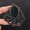 Black Tourmaline Rough Pendant Copper Wire Wrapped Pendant Octopus Pendant Antique Copper Jewelry Handmade Pendant Gemstone Pendant For Gift