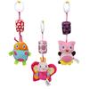 Baby Pram Bed Bells Soft Hanging Toy Animal Handbells Infant Newborn Rattles