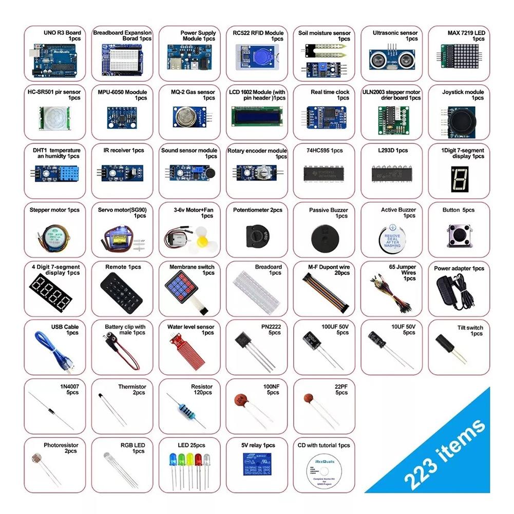 Самый полный стартовый набор для Arduino UNO R3 STEM-проектов с сервоприводом Самый полный стартовый набор электроники Светодиоды для Arduino IDE