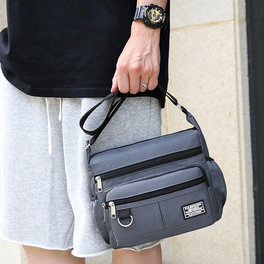 Водонепроницаемая мужская деловая сумка большой емкости из ткани Оксфорд, модная мужская сумка через плечо, мужская