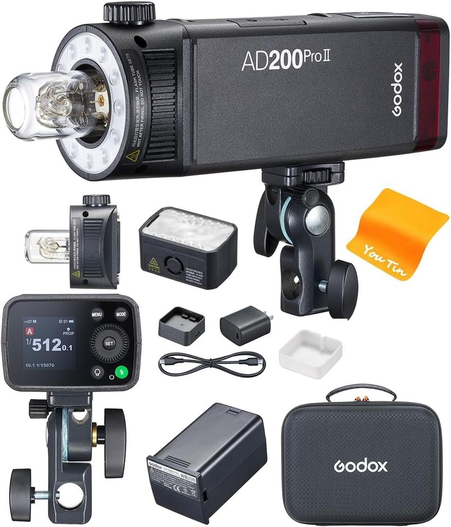 Authorized Dealer Japanese Instruction GODOX AD200 Pro II AD200Pro II Flash Strobe Sync with X3 LED Modeling Second Recycle Group Indicator [Godox &
