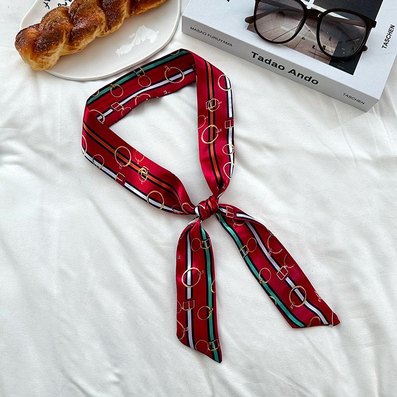 Long Silk Scarf, High-end Neck Scarf, New Multi-functional Silk Scarf, Bag Wrapping, Headscarf, Headband, Tied Hair Belt.