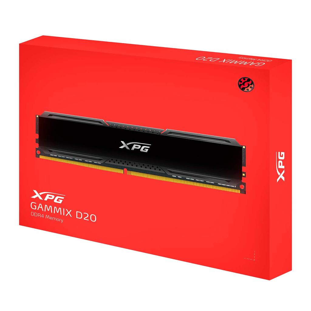 XPG GAMMIX D20 3600MHz 16GB SDRAM 288 Pin UDIMM Desktop Memory Kit Black (2x8GB) PC4-28800 (AX4U360038G18A-DCBK20)