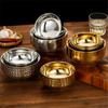 304 Stainless Steel Food Bowl Rice Pot Noodle Dish Golden Double Layer Heat Insulation Household Ramen Frutero