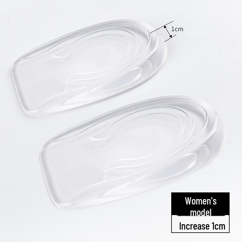 Невидимые силиконовые стельки для увеличения пятки половинного размера для мужчин и женщин — амортизирующие, нескользящие, мягкие, моющиеся