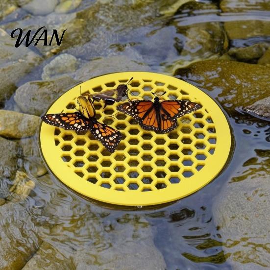 Outdoor Bee Drinking Platform Floating Island, Honeycomb Design Platform, Safe Waterer for Garden Float Bees Butterflies Cup Backyard Pollinators
