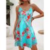 Floral Print V Neck Cami Dress, Casual Sleeveless Dress For Summer, Women's Clothing