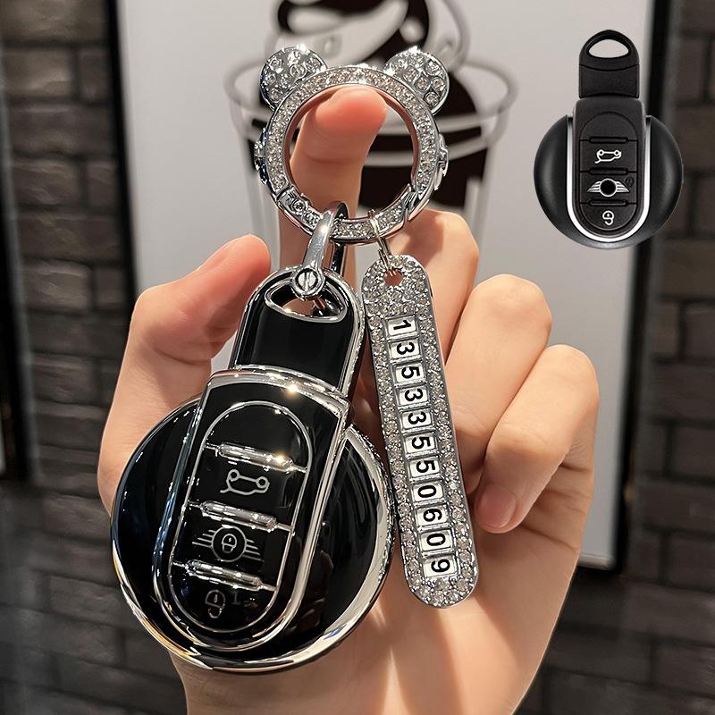 TPU Car Key Case Cover Fob for BMW MINI COOPER S ONE JCW F54 F55 F56 F57 F60 CLUBMAN COUNTRYMAN Remote Fob Holder Shell Keychain