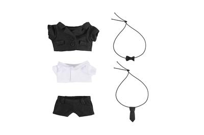 AXLUCE Plush Clothes - Мягкая игрушка - Одежда - 15 см - Костюм, рубашка, галстук, бабочка для куклы (черный)