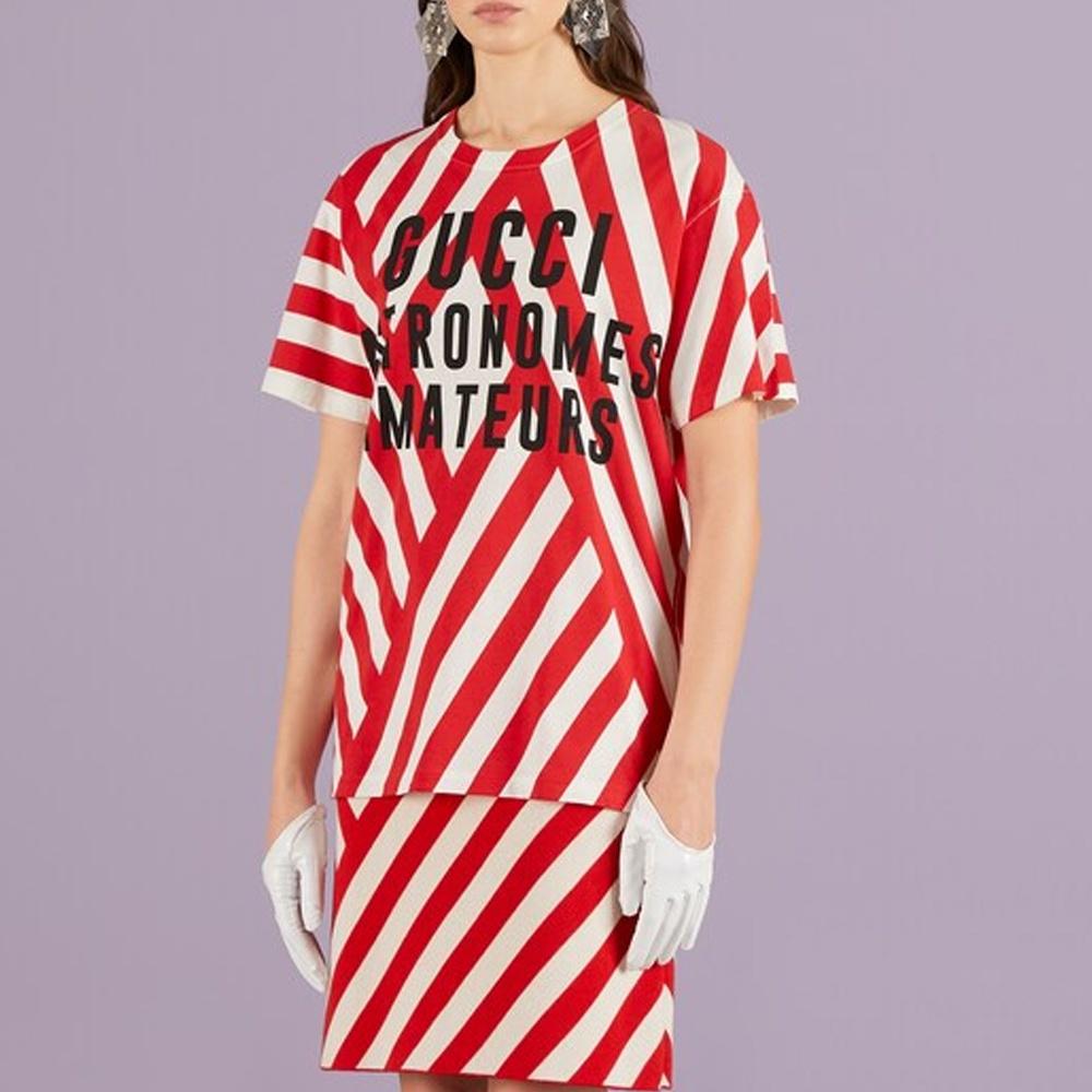 GUCCI T Shirts Women's Red Crew Neck Thin 726741-XJE63-9095