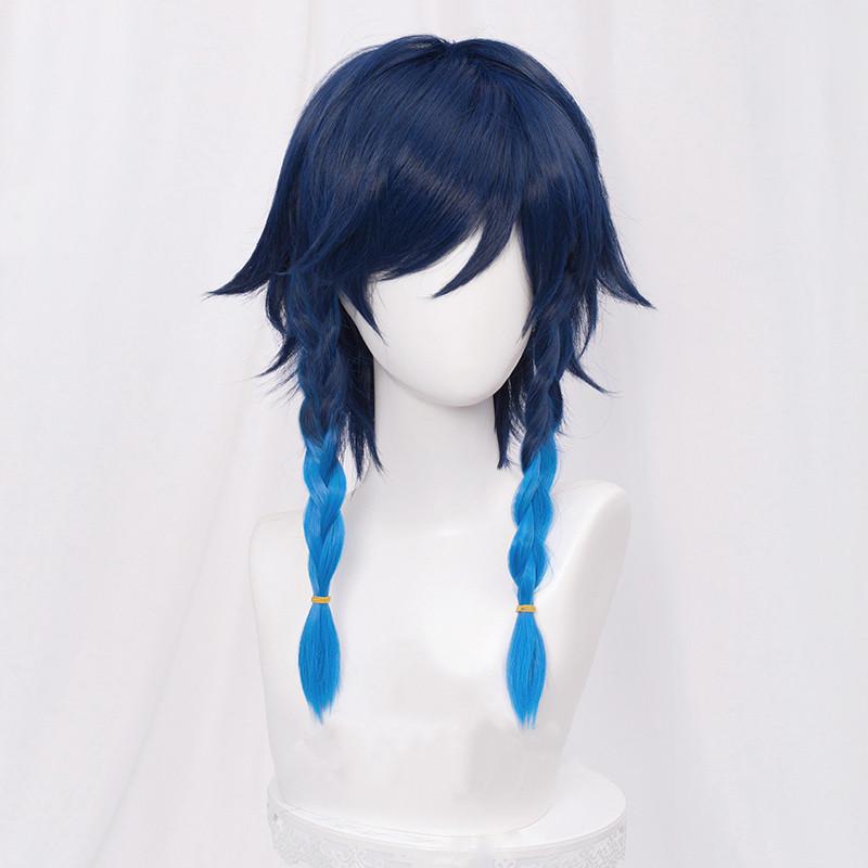 Female Venti Wig Game Genshin Impact Cosplay 65cm Long Heat Resistant Synthetic Hair Halloween Party Woman Girl Wigs + Wig Cap