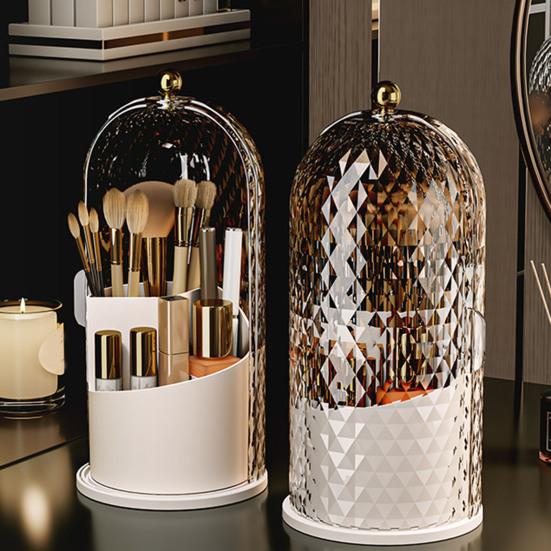 Держатель зубной щетки с крышкой, органайзер для хранения косметики, пылезащитный вращающийся на 360 градусов держатель для зубной щетки и кистей для макияжа