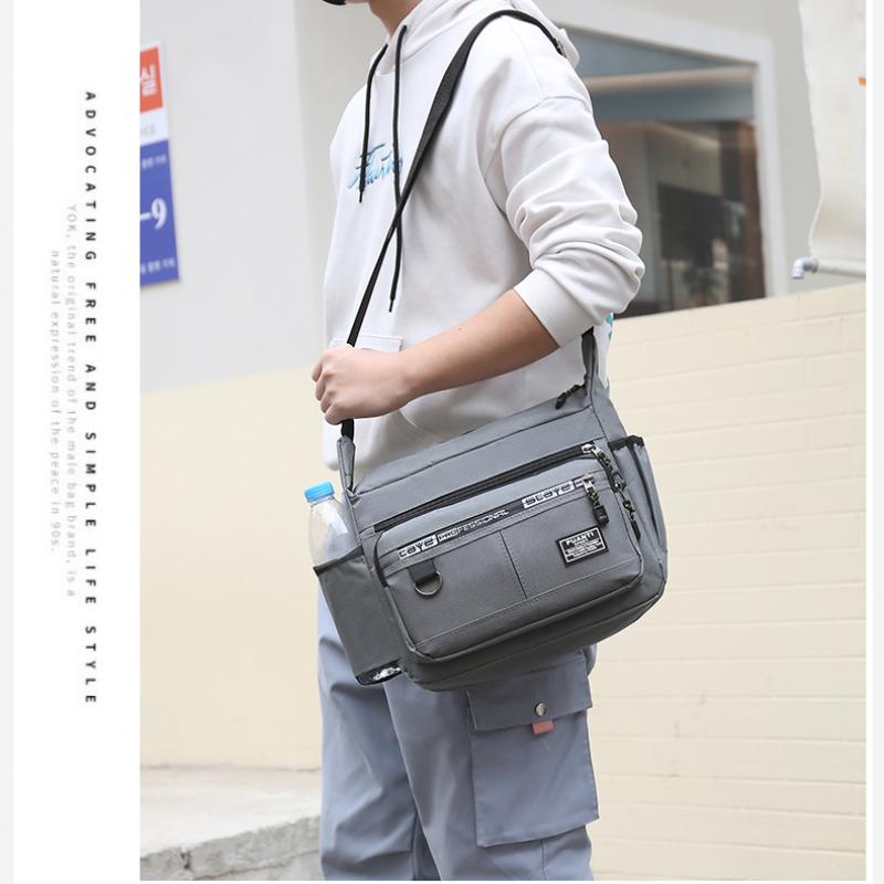 Мужская сумка через плечо из ткани Оксфорд, повседневная дорожная сумка через плечо, большая вместимость, средняя по возрасту, маленькая квадратная сумка, сумка для инструментов