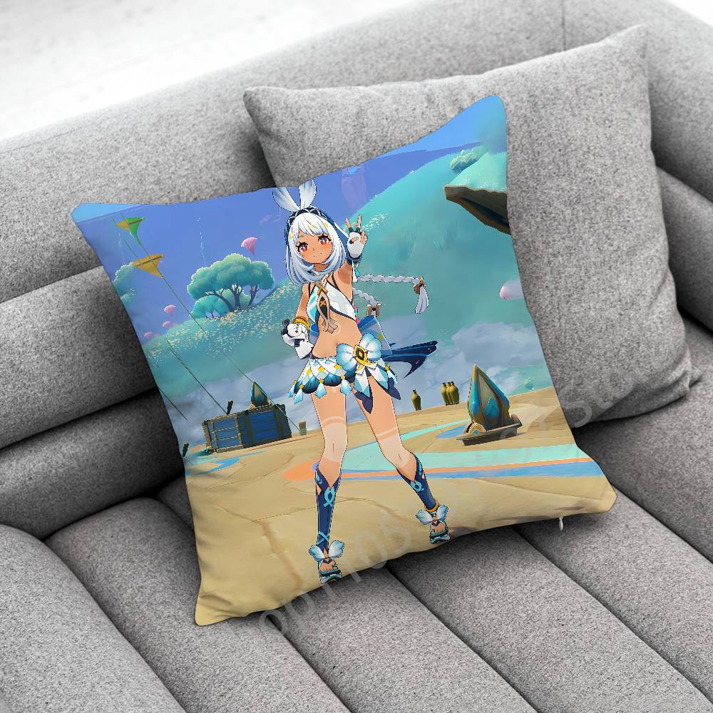 Чехол на подушку Genshin Impact Citlali Mualani для 45x45см 40x40см 55x55см 50x50см 30x30см Квадратный чехол на подушку для автомобиля
