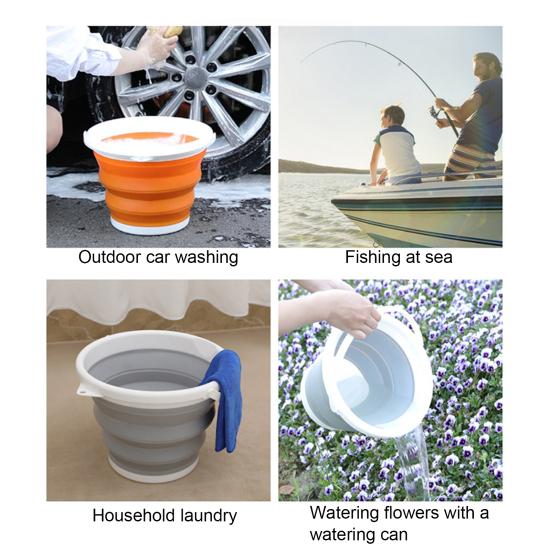 Yousheng Folding Bucket with Handle Large Capacity Strong Load-bearing Impact-Resistant Portable Compact Collapsible Fishing Bucket