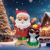 Рождественские украшения Гавайи Санта Пингвин 1,8 м / 6 футов Надувные игрушки Встроенные светодиодные огни Модель Вечеринка Рождество Праздничный декор Украшения