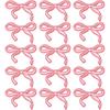 10 Pcs Pink Bow Tie Embroidered Patches Applique Clothing Patch Decoration