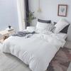 Хлопковое постельное белье, подходящее для западного и японского стиля, однотонное, включает пододеяльник, простыню на резинке и устойчивое к пылевым клещам, 100% полуторный 4-предметный набор, Кровати,