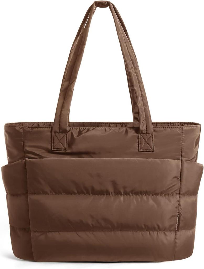 Large Capacity Women's Tote Bag Lightweight Puffer Quilted Handbag Yoga Gym Travel Bag Stylish Casual Shoulder Tote