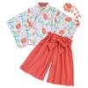 Summer Japanese Hair 3 Piece Japanese Yukata Hakama Top and Bottom New Fireworks Festival HF420 Dango [SLINX] Yukata, Children, Girls, Babies, Kids,