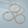 4Pcs Vintage Twist Bracelet & Punk Rhinestone Open Bangle Set Western Exaggerated Women Fashion Jewelry Gift