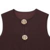 Kaslead New Arrival Women's Clothing Fashion Style Stylish Simple and Versatile Vest Fastener Decoration Tops